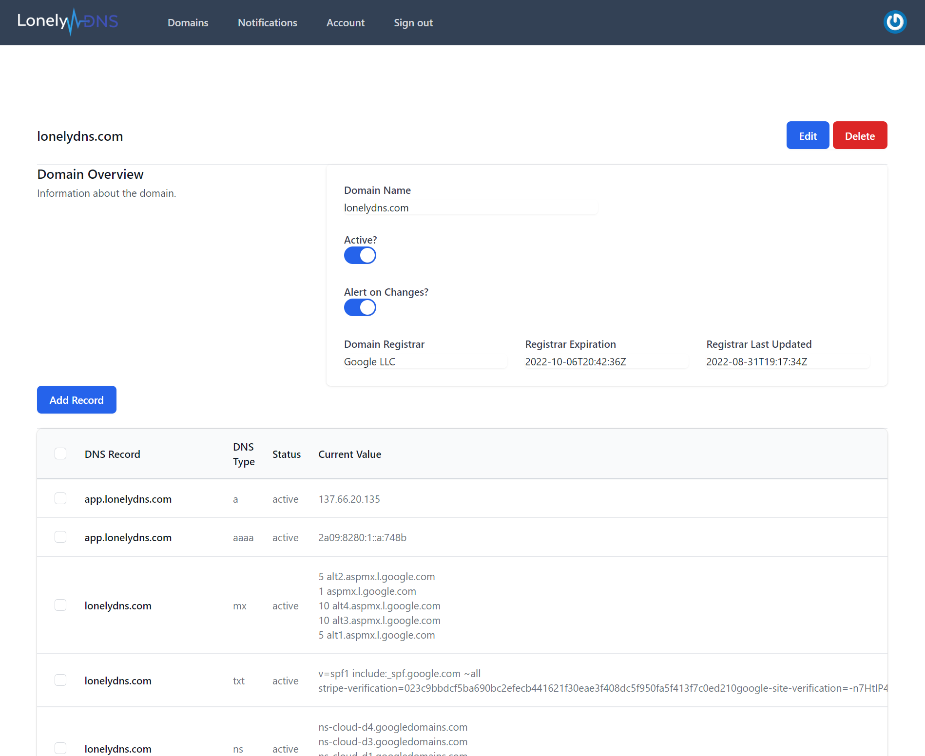 Inbox user interface